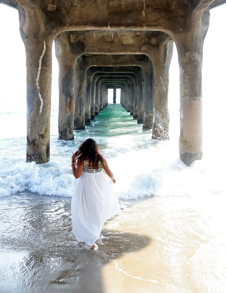 Embroidered Pleated White Dress
